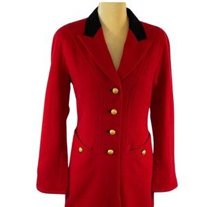 Escada Margaretha Ley Red Coat New Wool SZ 36